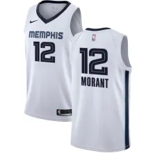 NBA Men Memphis Grizzlies White #12 MORANT Jersey High Quality Name and Number Print