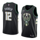 NBA Men Milwaukee Bucks Black #12 PARKER Jersey High Quality Name and Number Print