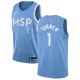 NBA Men Minnesota Timberwolves Light Blue City #1 TURNER Jersey High Quality Name and Number Print