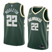 NBA Men Milwaukee Bucks Green #22 MIDDLETON Jersey High Quality Name and Number Print