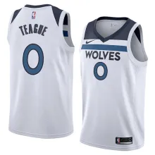 NBA Men Minnesota Timberwolves White #0 TEAGUE Jersey High Quality Name and Number Print