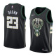 NBA Men Milwaukee Bucks Black #23 BROWN Jersey High Quality Name and Number Print