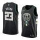 NBA Men Milwaukee Bucks Black #23 BROWN Jersey High Quality Name and Number Print