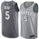 NBA Men Minnesota Timberwolves Grey City #5 DIENG Jersey High Quality Name and Number Print
