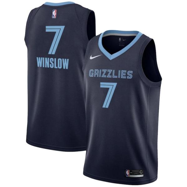 NBA Men Memphis Grizzlies Dark Blue #7 WINSLOW Jersey High Quality Name and Number Print