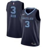 NBA Men Memphis Grizzlies Dark Blue #3 ALLEN Jersey High Quality Name and Number Print