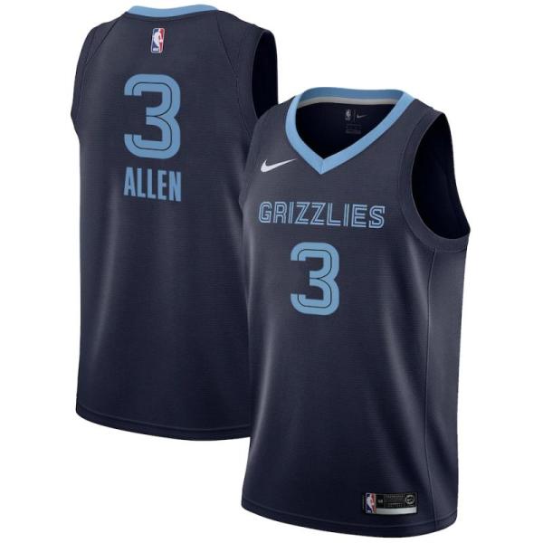NBA Men Memphis Grizzlies Dark Blue #3 ALLEN Jersey High Quality Name and Number Print
