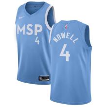 NBA Men Minnesota Timberwolves Light Blue City #4 NOWELL Jersey High Quality Name and Number Print