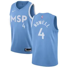 NBA Men Minnesota Timberwolves Light Blue City #4 NOWELL Jersey High Quality Name and Number Print