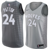 NBA Men Minnesota Timberwolves Grey City #24 PATTON Jersey High Quality Name and Number Print