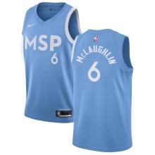 NBA Men Minnesota Timberwolves Light Blue City #6 McLAUGHLIN Jersey High Quality Name and Number Print