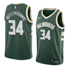 NBA Men Milwaukee Bucks Green #34 ANTETOKOUNMPO Jersey High Quality Name and Number Print