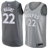 NBA Men Minnesota Timberwolves Grey City #22 WIGGINS Jersey High Quality Name and Number Print