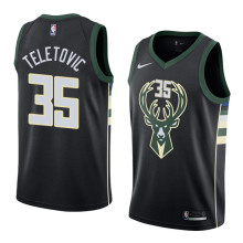 NBA Men Milwaukee Bucks Black #35 TELETOVIC Jersey High Quality Name and Number Print
