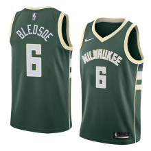 NBA Men Milwaukee Bucks Green #6 BLEDSOE Jersey High Quality Name and Number Print