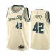 NBA Men Milwaukee Bucks Beige City #42 LOPEZ Jersey High Quality Name and Number Print
