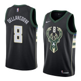 NBA Men Milwaukee Bucks Black #8 DELLAVEDOVA Jersey High Quality Name and Number Print