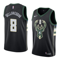 NBA Men Milwaukee Bucks Black #8 DELLAVEDOVA Jersey High Quality Name and Number Print