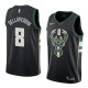 NBA Men Milwaukee Bucks Black #8 DELLAVEDOVA Jersey High Quality Name and Number Print