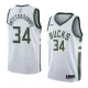 NBA Men Milwaukee Bucks White #34 ANTETOKOUNMPO Jersey High Quality Name and Number Print
