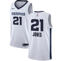 NBA Men Memphis Grizzlies White #21 JONES Jersey High Quality Name and Number Print