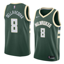 NBA Men Milwaukee Bucks Green #8 DELLAVEDOVA Jersey High Quality Name and Number Print