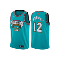 NBA Men Memphis Grizzlies Retro Green #12 MORANT Jersey High Quality Name and Number Print