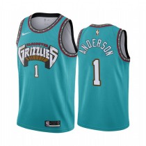 NBA Men Memphis Grizzlies Retro Green #1 ANDERSON Jersey High Quality Name and Number Print