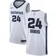 NBA Men Memphis Grizzlies White #24 BROOKS Jersey High Quality Name and Number Print