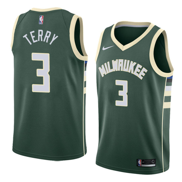NBA Men Milwaukee Bucks Green #3 TERRY Jersey High Quality Name and Number Print