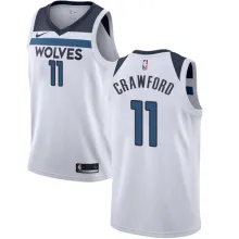 NBA Men Minnesota Timberwolves White #11 CRAWFORD Jersey High Quality Name and Number Print