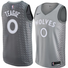NBA Men Minnesota Timberwolves Grey City #0 TEAGUE Jersey High Quality Name and Number Print