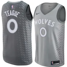 NBA Men Minnesota Timberwolves Grey City #0 TEAGUE Jersey High Quality Name and Number Print