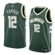 NBA Men Milwaukee Bucks Green #12 PARKER Jersey High Quality Name and Number Print