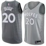 NBA Men Minnesota Timberwolves Grey City #20 OKOGIE Jersey High Quality Name and Number Print