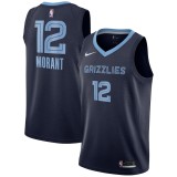 NBA Men Memphis Grizzlies Dark Blue #12 MORANT Jersey High Quality Name and Number Print