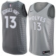 NBA Men Minnesota Timberwolves Grey City #13 GEORGES-HUNT Jersey High Quality Name and Number Print