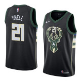 NBA Men Milwaukee Bucks Black #21 SNELL Jersey High Quality Name and Number Print
