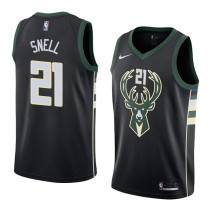 NBA Men Milwaukee Bucks Black #21 SNELL Jersey High Quality Name and Number Print