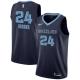 NBA Men Memphis Grizzlies Dark Blue #24 BROOKS Jersey High Quality Name and Number Print