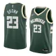 NBA Men Milwaukee Bucks Green #23 BROWN Jersey High Quality Name and Number Print