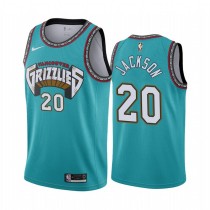 NBA Men Memphis Grizzlies Retro Green #20 JACKSON Jersey High Quality Name and Number Print