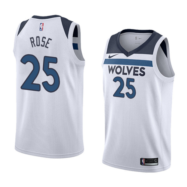 NBA Men Minnesota Timberwolves White #25 ROSE Jersey High Quality Name and Number Print