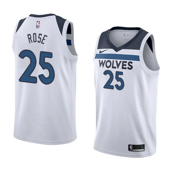 NBA Men Minnesota Timberwolves White #25 ROSE Jersey High Quality Name and Number Print