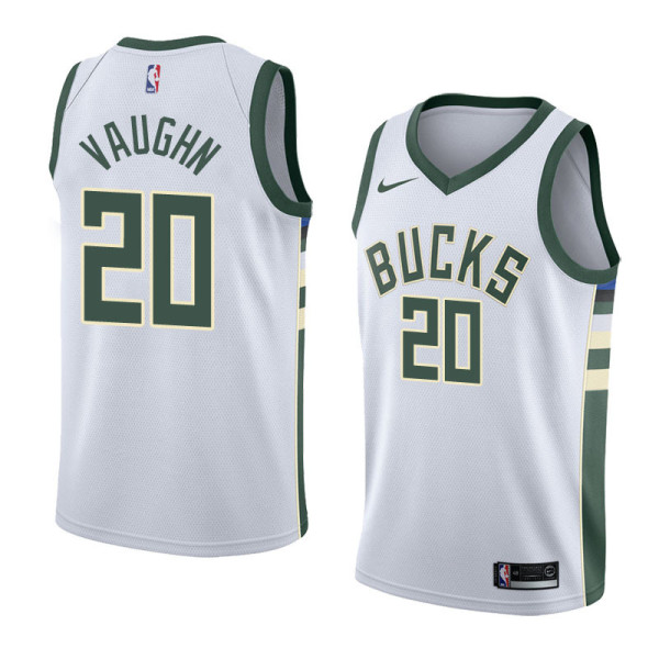 NBA Men Milwaukee Bucks White #20 VAUGHN Jersey High Quality Name and Number Print