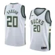 NBA Men Milwaukee Bucks White #20 VAUGHN Jersey High Quality Name and Number Print