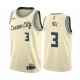 NBA Men Milwaukee Bucks Beige City #3 HILL Jersey High Quality Name and Number Print