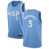 NBA Men Minnesota Timberwolves Light Blue City #3 VANDERBILT Jersey High Quality Name and Number Print