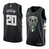 NBA Men Milwaukee Bucks Black #20 VAUGHN Jersey High Quality Name and Number Print