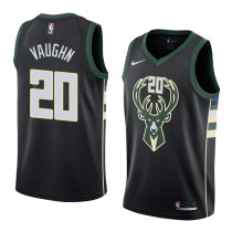 NBA Men Milwaukee Bucks Black #20 VAUGHN Jersey High Quality Name and Number Print